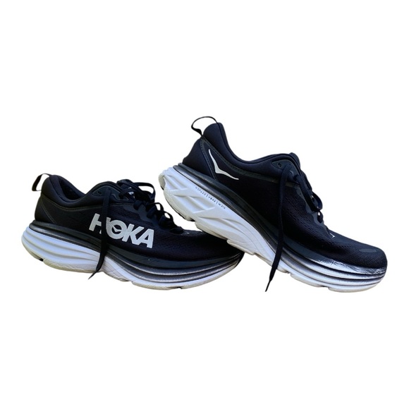Hoka Black Athletic Shoes with White Soles - Picture 4 of 10
